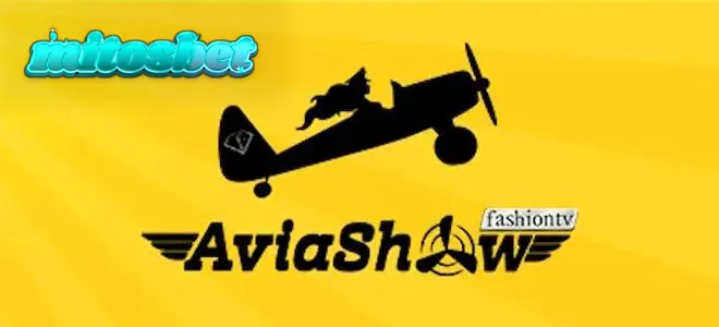 Tampilan layar permainan Aviashow yang menampilkan pesawat lepas landas dengan latar belakang langit